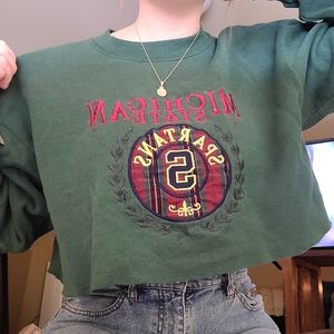 Vintage Michigan State University cropped crewneck